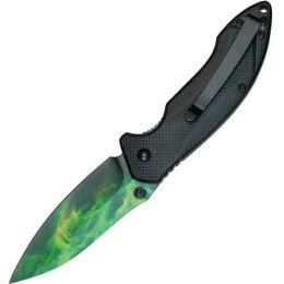 Assisted Open Pocket Knife Galaxy Design Green